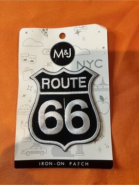 M&J NYC Route 66 Black & White Iron-On Patch